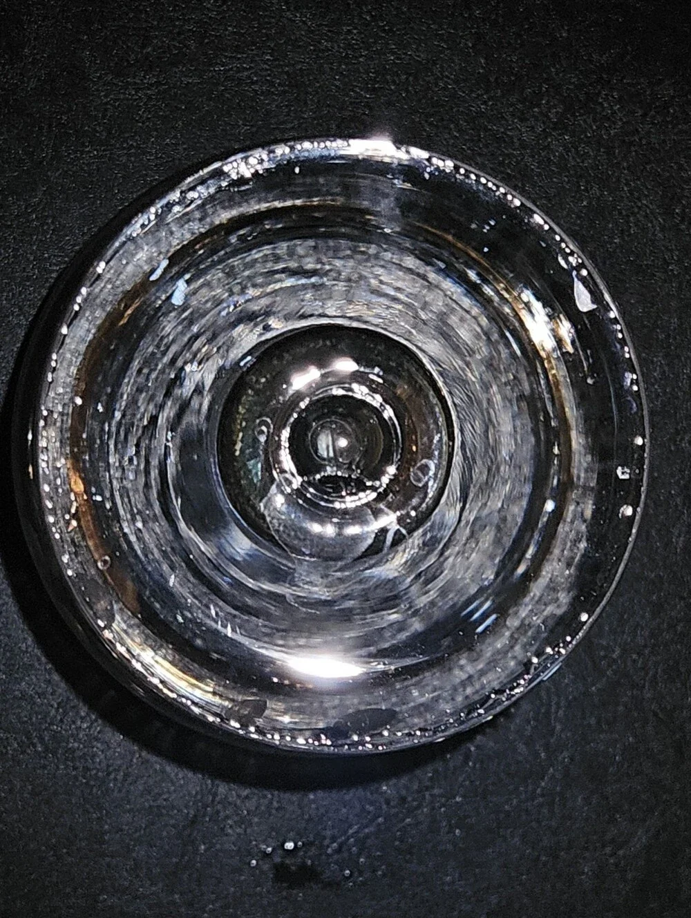 Vintage Glass Rose Bowl Pedestal Vase with Etched Berries and Gold Accents